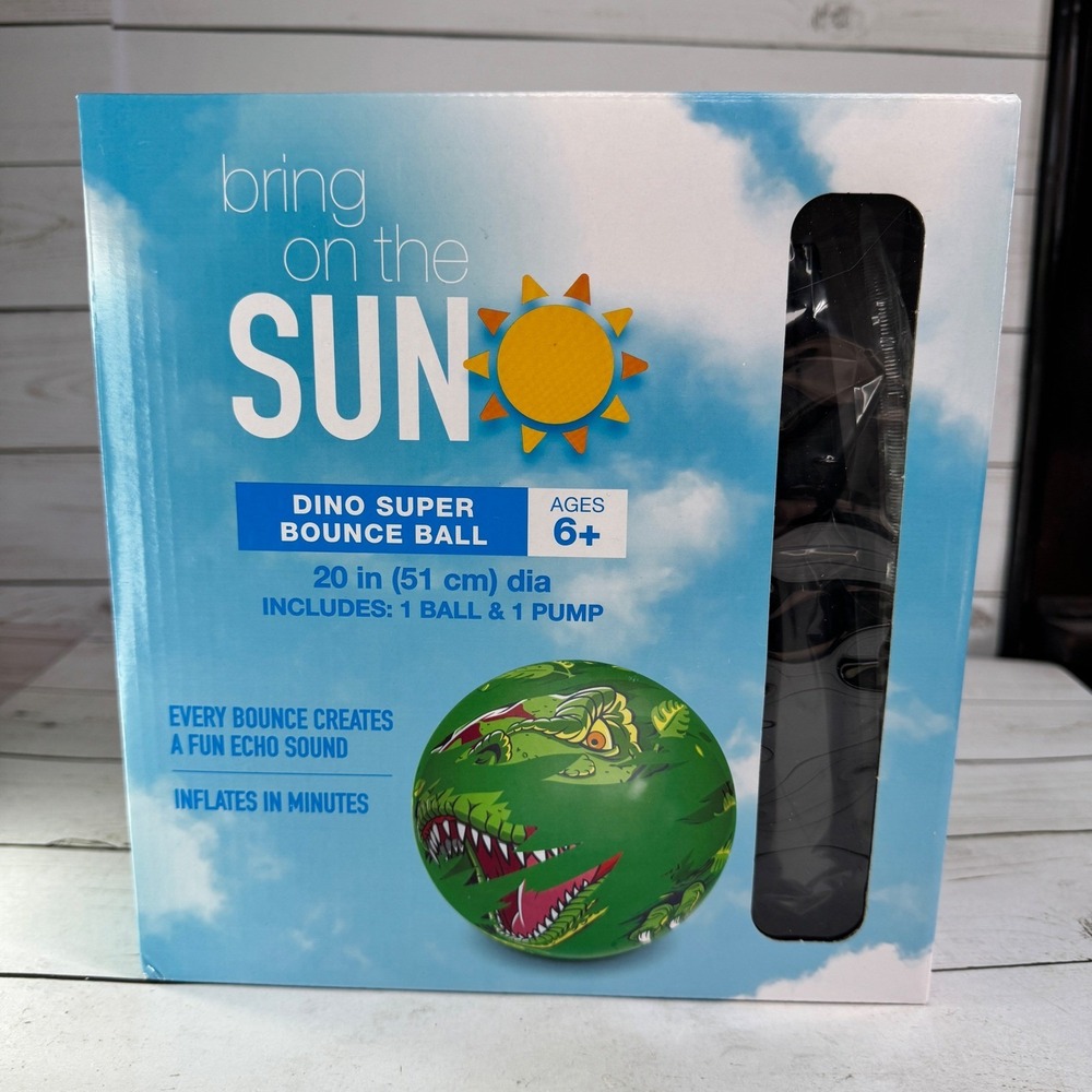 Bring on the Sun Dino Green Super Bounce Playground Ball 20" w/ Pump‎